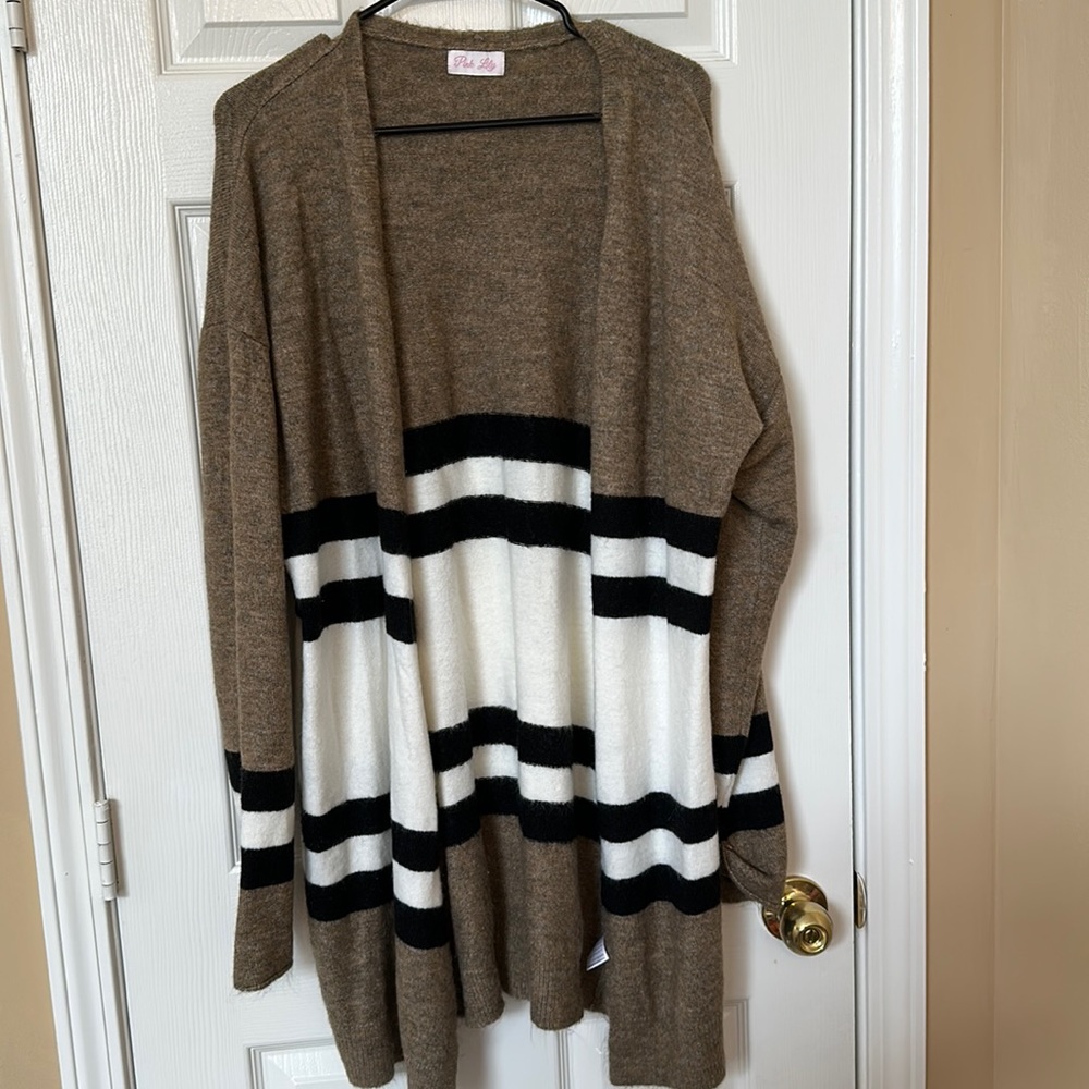 Striped neutral cardigan
